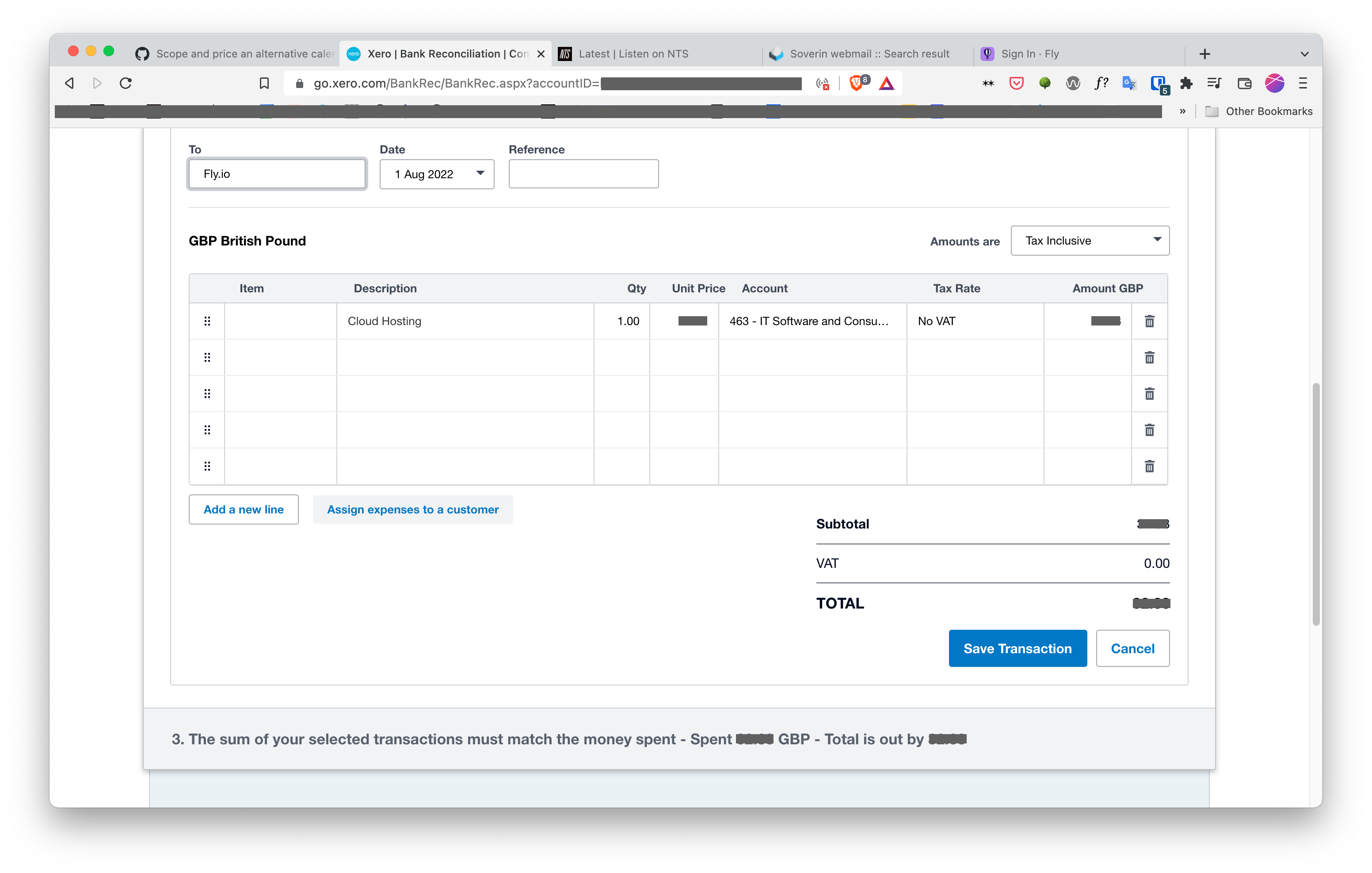 Create invoice in Xero